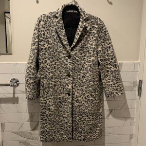 Ann Taylor Snow Leopard Wool Coat